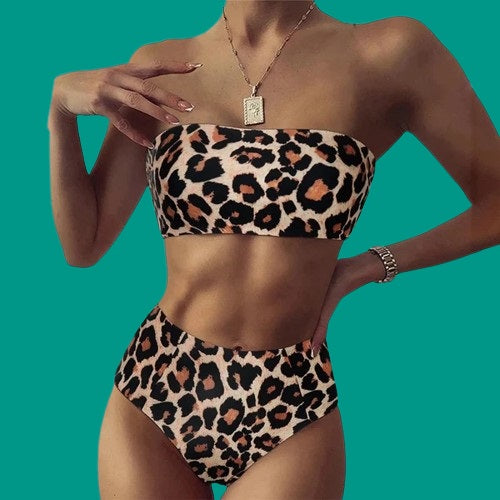 BIKINI HIGH WAIST AMAZON ANIMAL PRINT