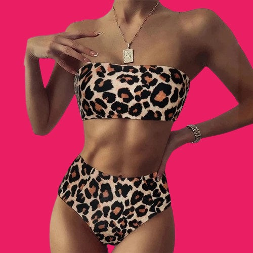 BIKINI HIGH WAIST AMAZON ANIMAL PRINT