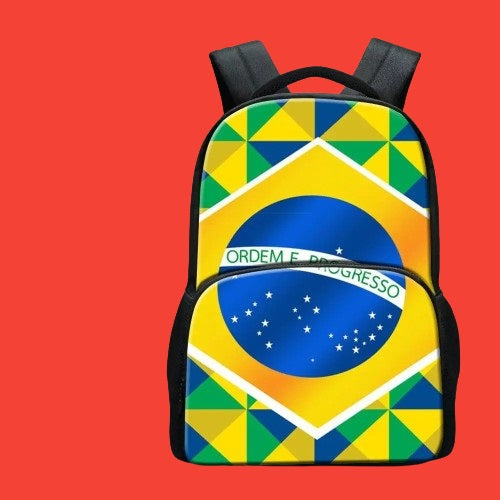 BRAZILIAN FLAG BACKPACK FOR FOOTBALL FANS