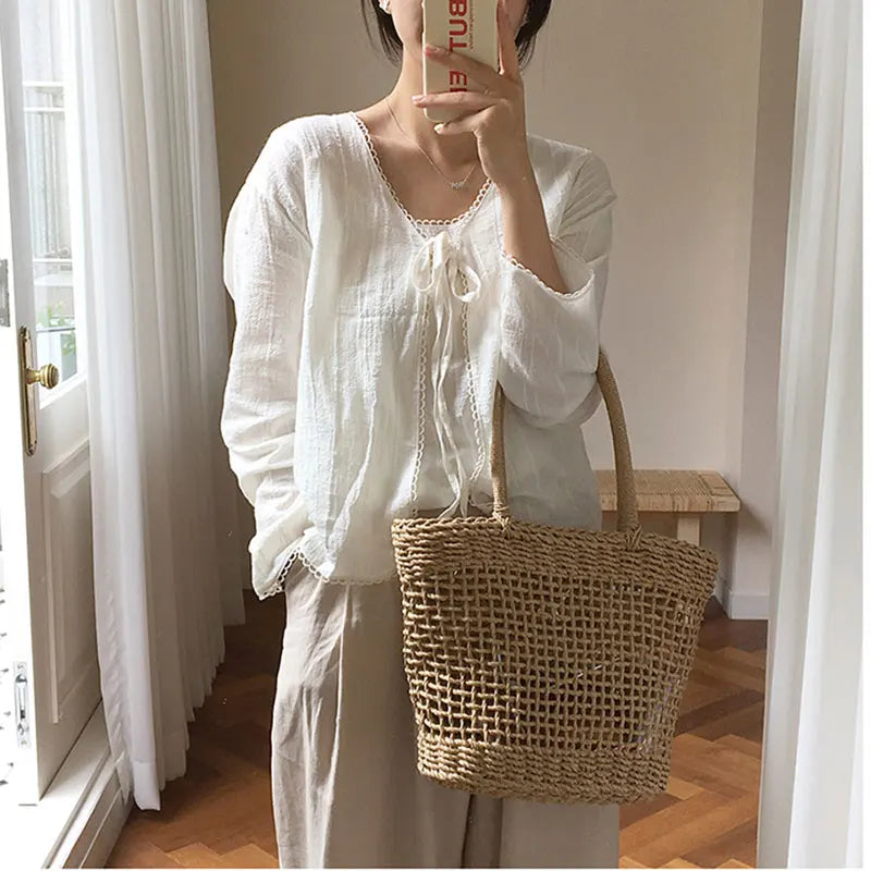 CASUAL RATTAN WOMEN HANDBAGS
