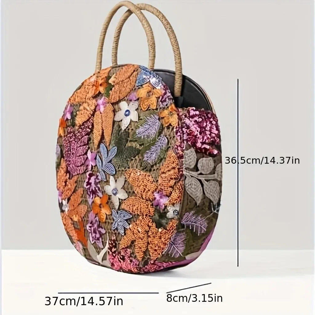 HANDMADE EMBROIDERED BAG WITH APPLICATIONS