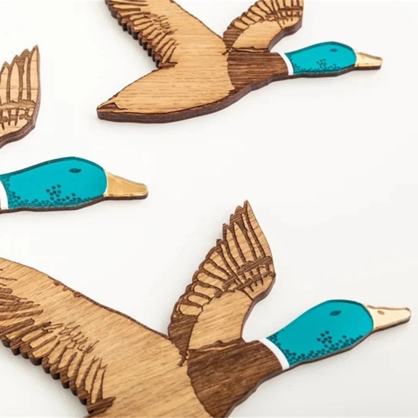 HANDMADE FLYING DUCKS FROM THE AMAZON - THREE PIECES