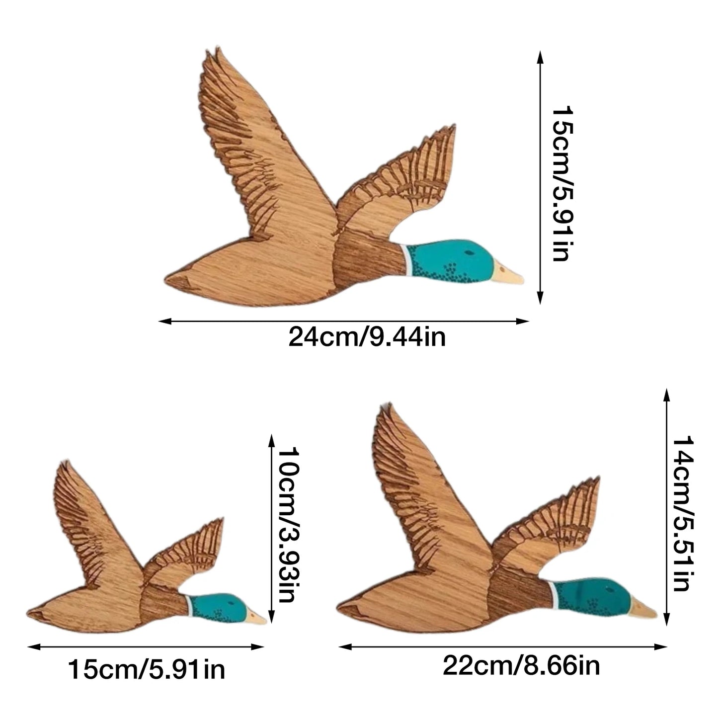 HANDMADE FLYING DUCKS FROM THE AMAZON - THREE PIECES