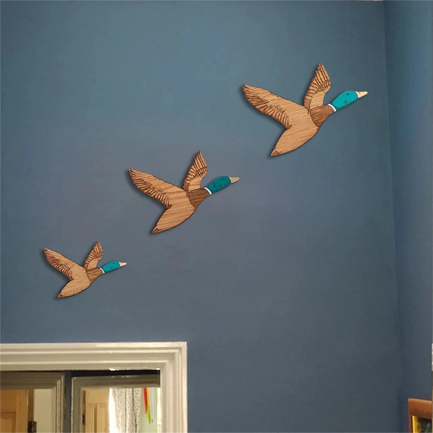 HANDMADE FLYING DUCKS FROM THE AMAZON - THREE PIECES